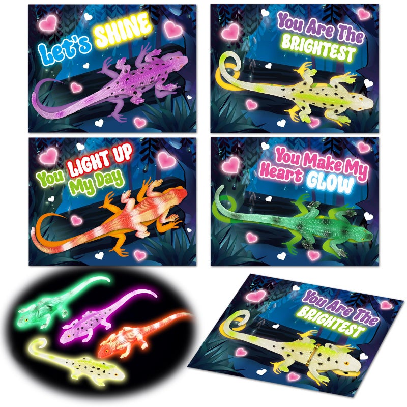 Shemira 24 Pack Valentines Day Cards for Kids Valentines Day Gifts for Kids with Toy Lizards Valentine Exchange Cards for Kids School Classroom Party Favors Valentine Greeting Cards - Image 3