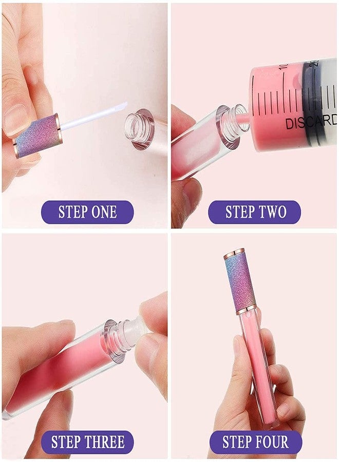 AMORIX 50 Pack Rainbow Lip Gloss Tubes with Wand 5ml Empty Lip Gloss Containers Cute Lipgloss Bottles Lip Gloss Supplies Kit + 3pcs Syringes + Labels for DIY Lip Gloss Base - Image 4