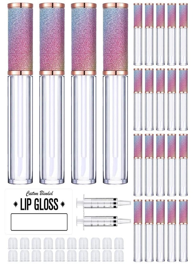 AMORIX 50 Pack Rainbow Lip Gloss Tubes with Wand 5ml Empty Lip Gloss Containers Cute Lipgloss Bottles Lip Gloss Supplies Kit + 3pcs Syringes + Labels for DIY Lip Gloss Base - Image 1