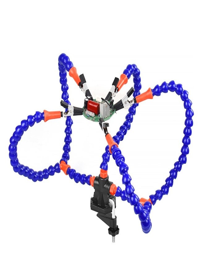 Serplex® Soldering Station with 5 Flexible Arms and Insulated Alligator Clips, Soldering Helping Hands Clamp Soldering Station Helping Hands Soldering Tool PCB Holder Flexible Arms - Image 1
