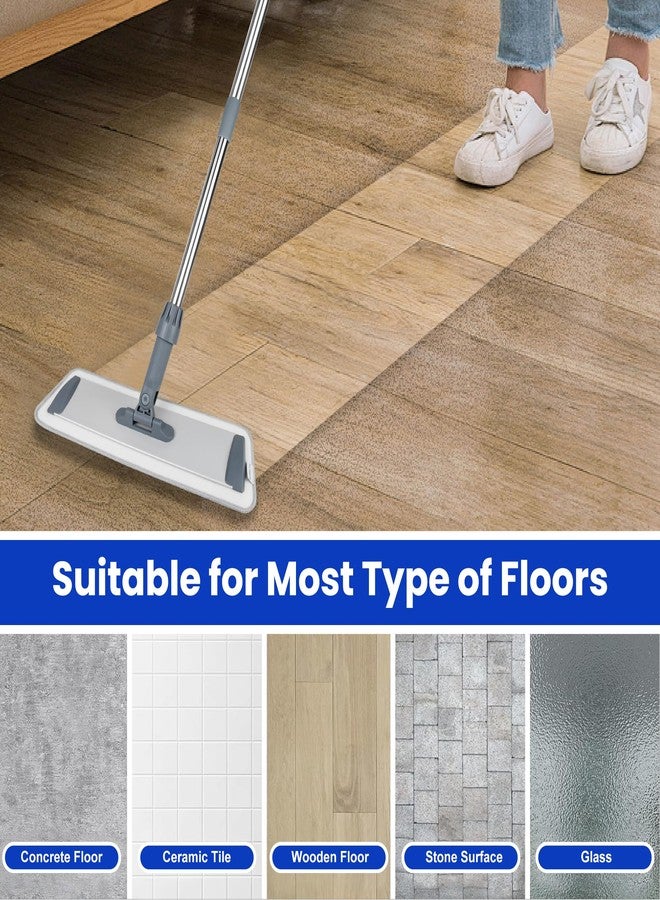 kickleen Microfiber Flat Mops for Floor Cleaning, Wet Dry and Dust Mop with 4 Reusable Washable Pads, Bathroom Kitchen Mop with Long Stainless Steel Handle for Laminate Hardwood Wooden Wall Vinyl Tile - Image 4