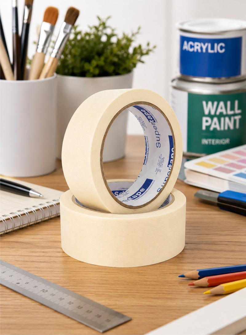 إنجينير شريط لاصق ورقي (Masking Tape) بطول 20 ياردة (عبوة من 6 لفات) | شريط لاصق متعدد الاستخدامات لأعمال الطلاء | شريط ورقي مجعد سهل القطع ومناسب للطلاء، ووضع الملصقات، والأعمال الحرفية، والمشاريع اليدوية، والتغليف. - Image 5