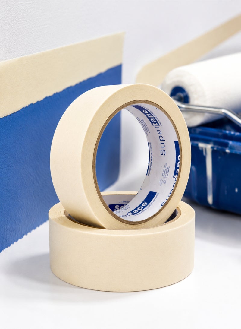 إنجينير شريط لاصق ورقي (Masking Tape) بطول 20 ياردة (عبوة من 6 لفات) | شريط لاصق متعدد الاستخدامات لأعمال الطلاء | شريط ورقي مجعد سهل القطع ومناسب للطلاء، ووضع الملصقات، والأعمال الحرفية، والمشاريع اليدوية، والتغليف. - Image 2