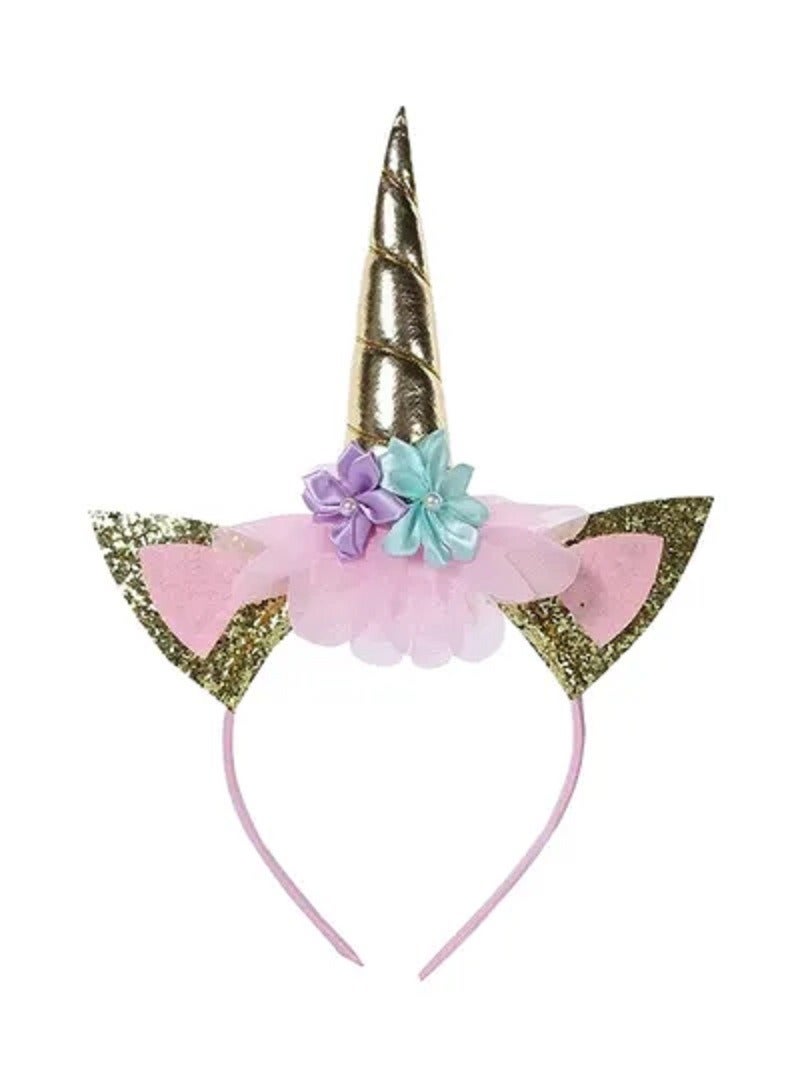 Unicorn Print Dresses With Headband for Girls - Image 4