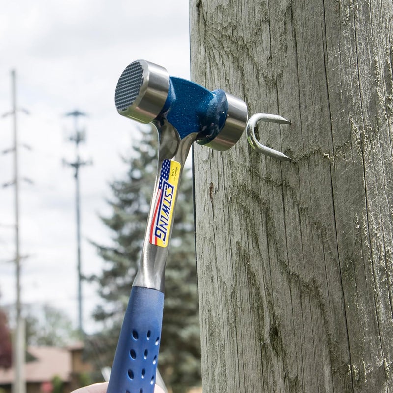 Estwing Lineman's Hammer - 40 oz Electrical Utility Tool with Smooth/Milled Face & Shock Reduction Grip - E3-40LM - Image 5