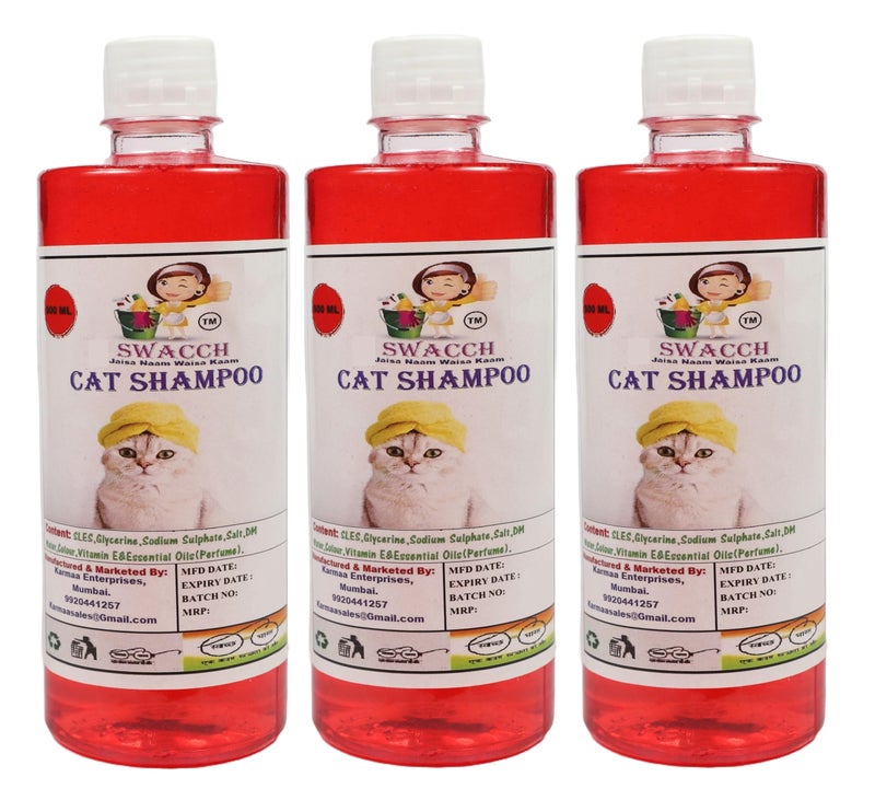 SWACCH Cat Shampoo (500ML) (Pack of 3) Strawberry - Image 1