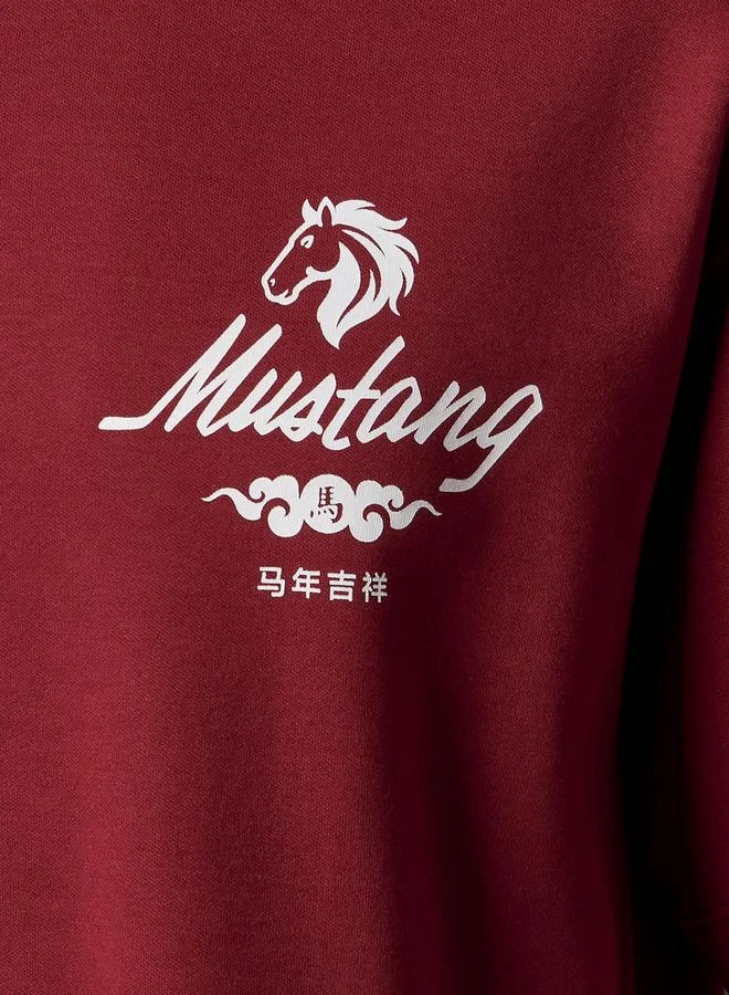 SP Characters Men Regular Fit Crew Neck Short Sleeve Mustang Print T shirt