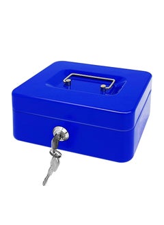 RENOVO Steel Cash Box with Key Lock Metal Small Money Organizer with Money Tray Cash Storage Box with Lockable Cover  - Image 1