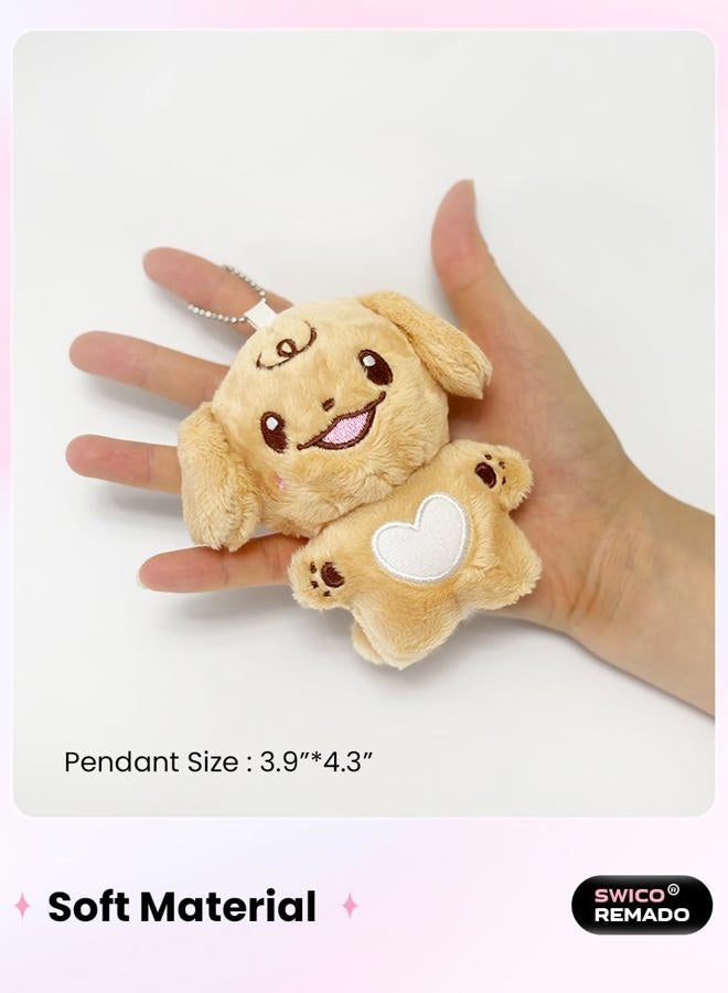 Swico Remado Cute Cartoon Animal Keychains Car Key Handbag Wallet Tote Bag Pendant for Women, Beige-jake, Standard - Image 3
