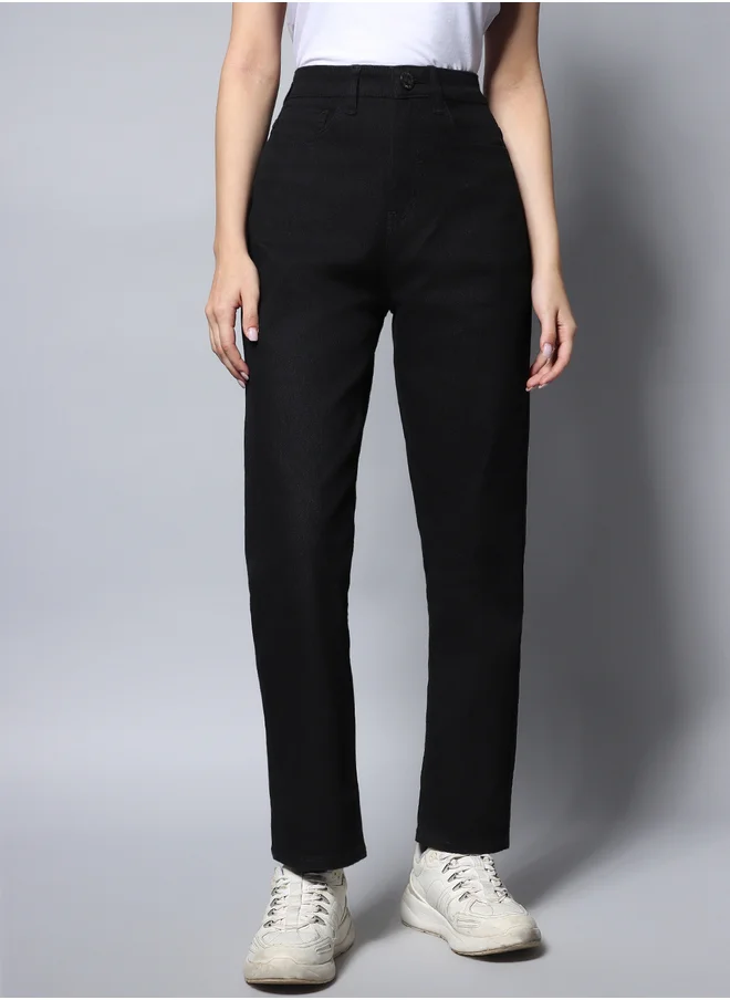 هاي ستار High Rise Solid Regular Fit Jeans