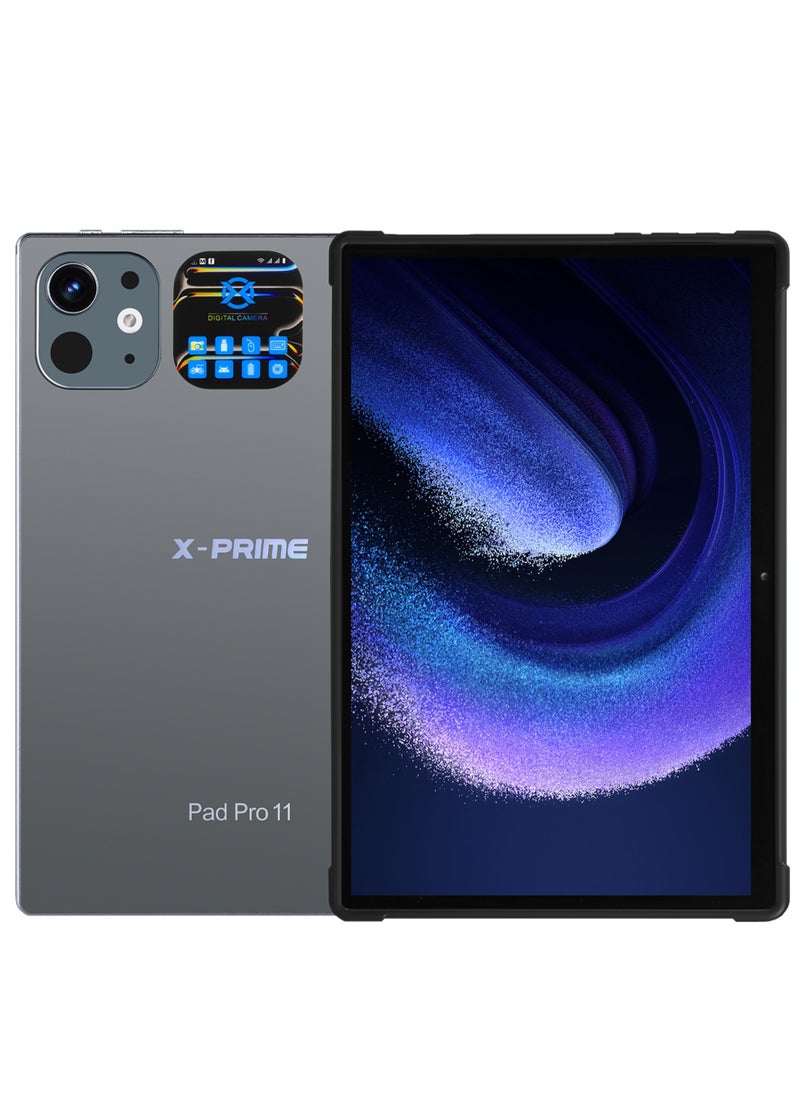 X - Prime Pad Pro 11 Android 12 Tablet PC 10.1" 5G | HD+ 3000x1440 Display, 12GB RAM 512GB ROM | Dual SIM, Wi-Fi, Keyboard, Mouse & Stylus | For Students & Kids -Grey  - Image 1