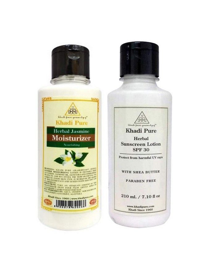 Khadi Pure - Jasmine & Sunscreen Moisturizing Lotion 210 Ml (Pack Of 2) - Image 1