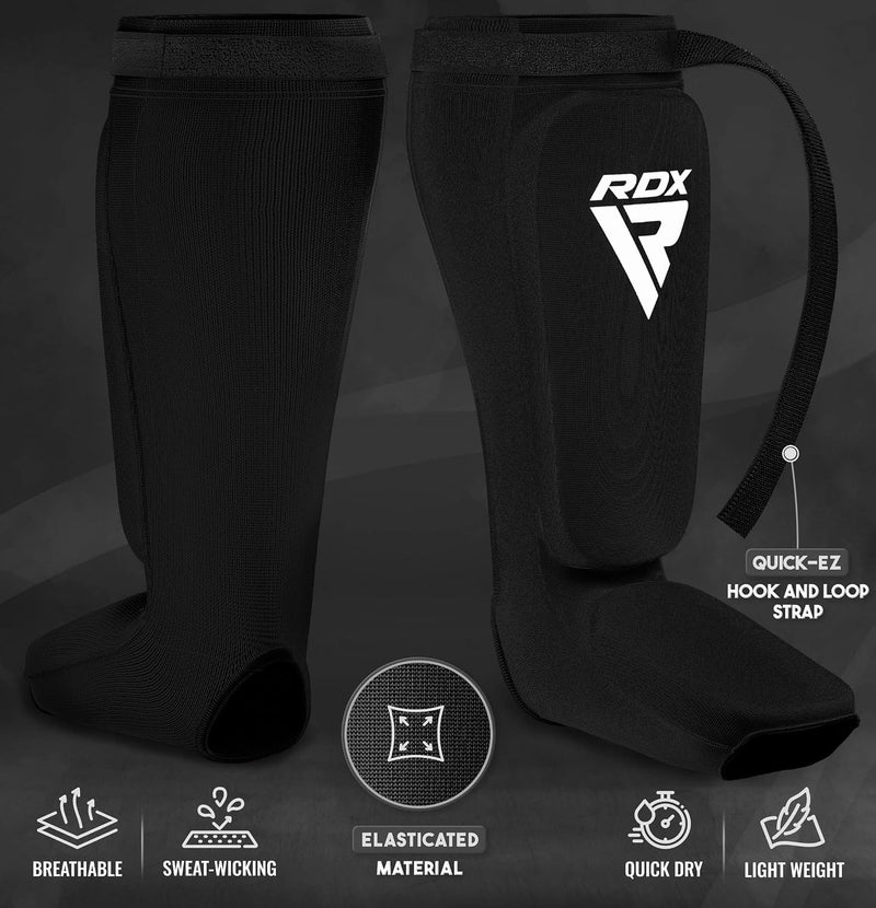 RDX Shin Guards for Kickboxing and Muay Thai - SATRA Approved MMA Leg Instep Protection Pads -S |White/Black (HYP-SIBW-S) - Image 4