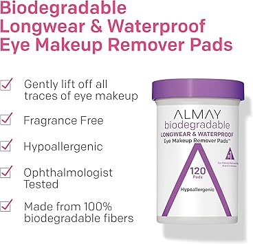 Almay Biodegradable Longwear Waterproof Eye Makeup Remover Pads - Image 2