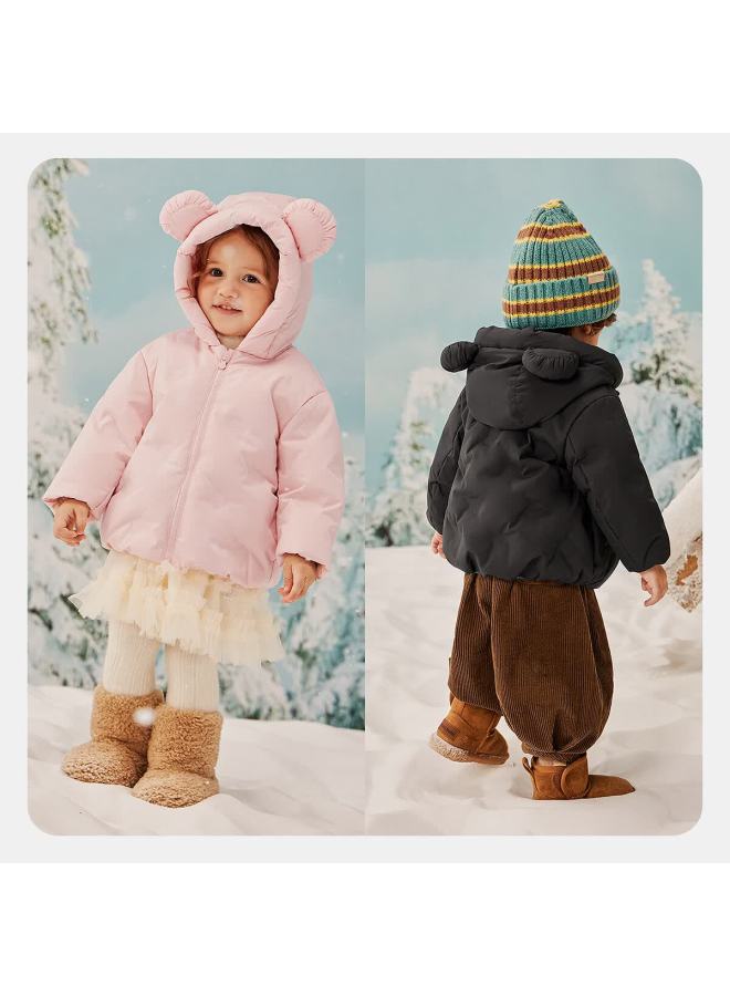 Minibala Kids Boys Girls Cute Hooded Lightweight Down Jacket Baby Coat Winter - Image 1