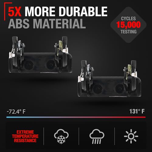 T1A Exterior Front Driver Passenger Door Handle Set Compatible with 19932000 Ford Ranger USA Type Textured Black Plastic OEM F37Z1022405A ZZM059420 F37Z1022404A ZZM058420 - Image 3