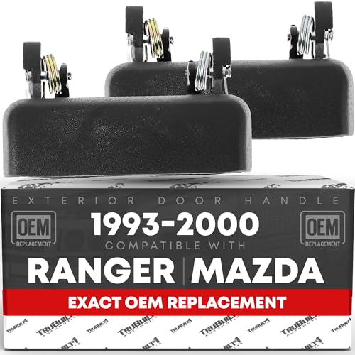 T1A Exterior Front Driver Passenger Door Handle Set Compatible with 19932000 Ford Ranger USA Type Textured Black Plastic OEM F37Z1022405A ZZM059420 F37Z1022404A ZZM058420 - Image 1