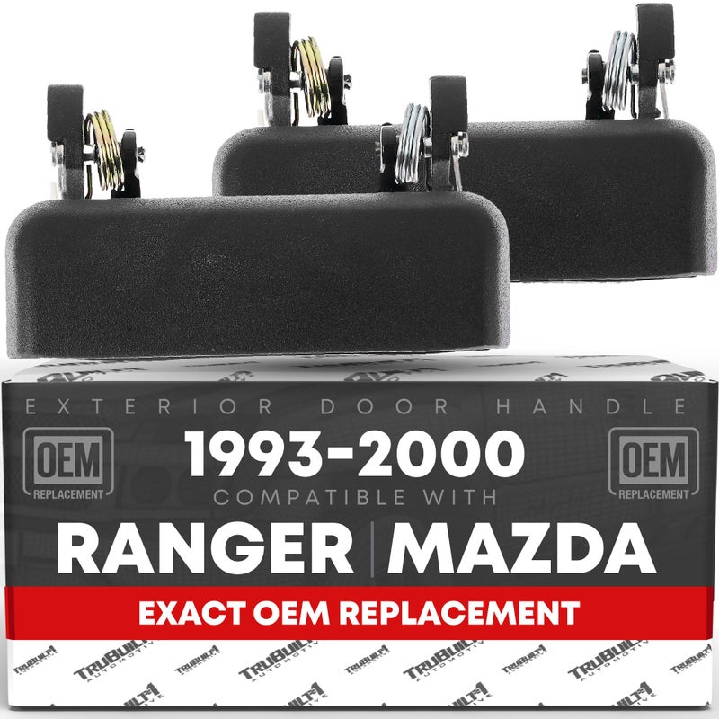 T1A Exterior Front Driver Passenger Door Handle Set Compatible with 19932000 Ford Ranger USA Type Textured Black Plastic OEM F37Z1022405A ZZM059420 F37Z1022404A ZZM058420 - Image 2