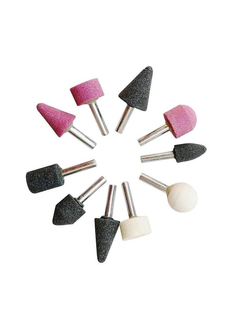 DIY Crafts DIY Crafts CTDIYHI24702 10 Pcs Shank Abrasive Mounted Stone Grinding Wheel Head Ceramic Grinding Burr Wheel Rotary Tools Set  - Image 1