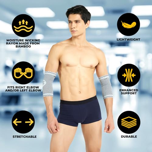 NeoTech Care دعامة كوع نيوتيك كير - قابلة للتنفس - للرجال والنساء، اليمين أو اليسار (رمادي، مقاس XS، 1 وحدة) - Image 4