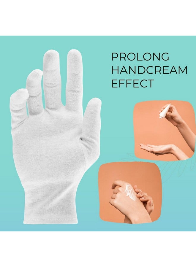 ANSMIO 3 Pairs Cotton Gloves, White Gloves for Dry Hands, Cotton Gloves for Sleeping, Moisturizing Night Gloves, White Gloves 100% Cotton, Size M (3 Pairs) - Image 2