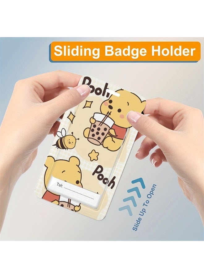 Disney 2in1 Disney Winnie the Pooh Cartoon Design Retractable Zipper Card Holder - Suitable for Students, Workers, Offices | Professional Look | Fashion Design - Image 5