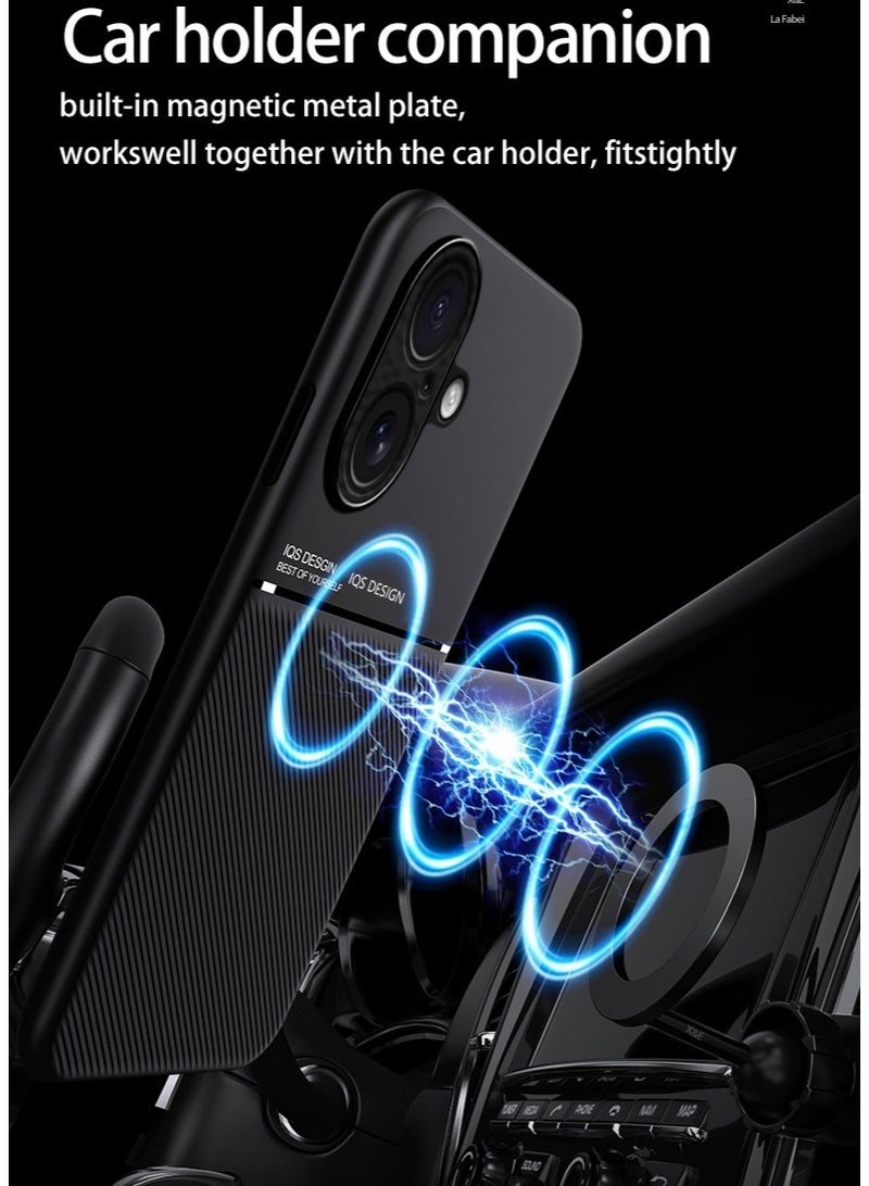 ICARLUS Case for iPhone 17 Magnetic Cover Moire Black - Image 4