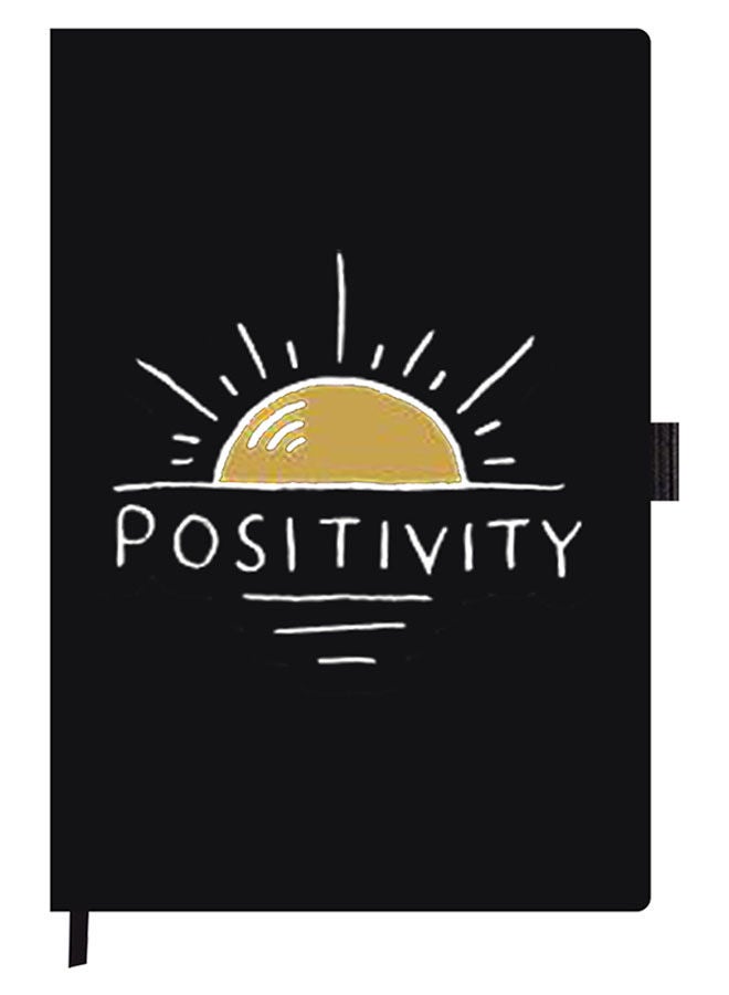 Theodor Designer A5 Thick Black Hardcover Notebook Positivity - Image 1