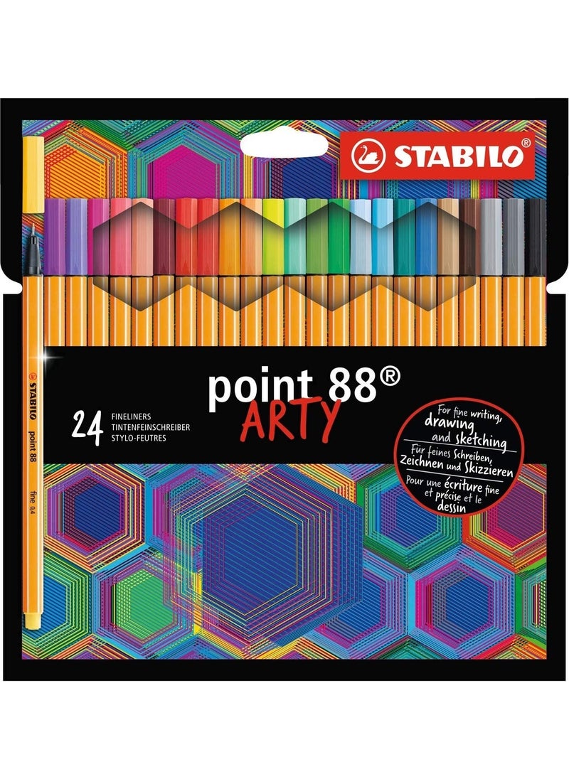 STABILO Point 88 Arty Fine Felt Tip Pen Set of 24  - Image 1