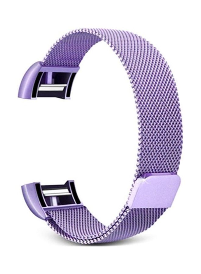 BGM Replacement Strap Band Stainless Steel for Fitbit Charge 2 Light Purple - Image 1