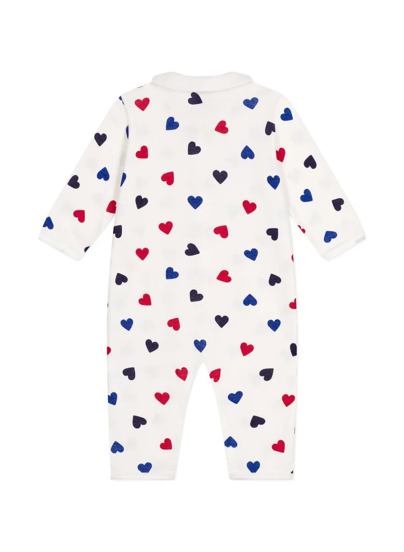 Petit Bateau Babie's footless heart print cotton pyjamas