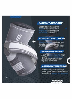 SYOSI Elbow Support Sleeve Brace with Compression Strap for Men and Women, Arm Support Sleeve for Tennis Elbow (2XL/3XL)  - Image 3