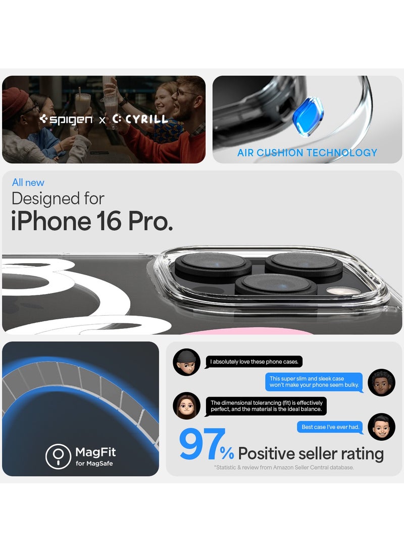Spigen Ultra Hybrid MagFit for iPhone 16 Pro Case Cover with MagSafe (2024) Hearts White Pink - Image 2