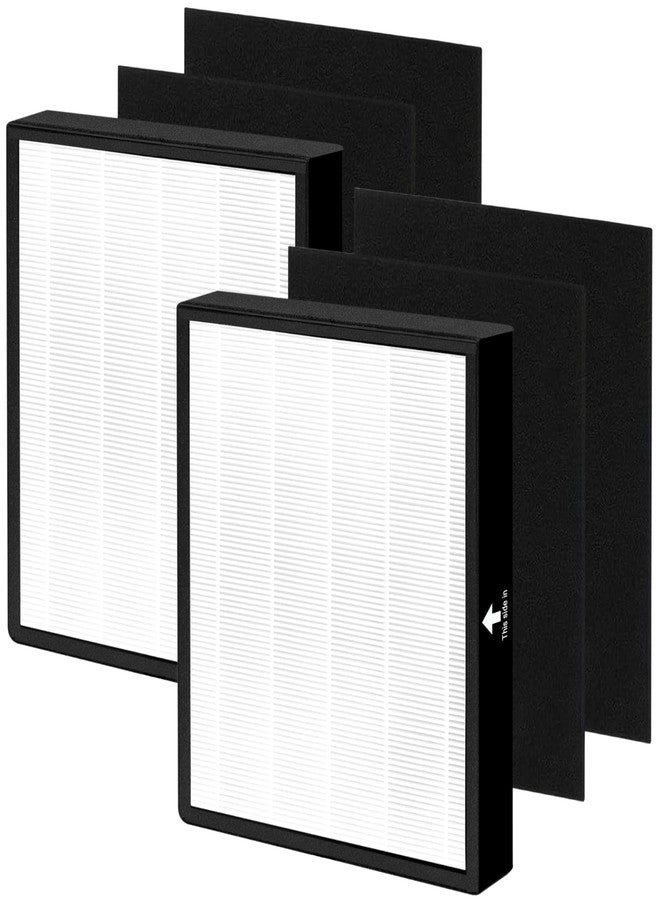 Omaeon FLT5900 Replacement Filter - J - Compatible with AC5900WCA and AC5900WDLX Air Purifiers - 2 x H13 Grade Filter & 4 x Carbon Pre-Filters - Part # FLT5900 - Image 1