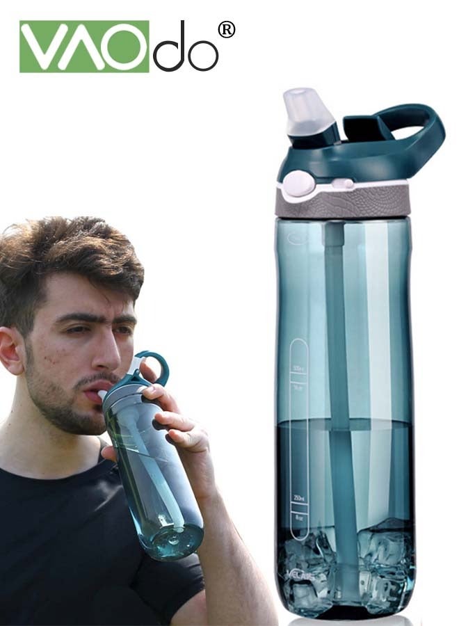 VAOdo 750ML Sports Water Bottle with Duckbill Straw, BPA-Free, Leak-Proof Plastic Drink Bottle, Tritan Gym Bottle with Flip Top, Outdoor Travel Portable Leakproof Drinkware for Fitness & Outdoor - Image 2