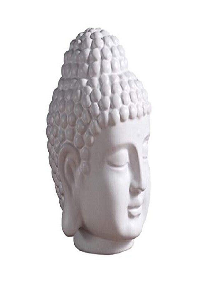 SUNSHADE Ceramic Buddha Head Decoration Statues Buddhism Religious Statues Sculpture Decoration Collection for Home and Office Decorations (Matte White) - Image 1