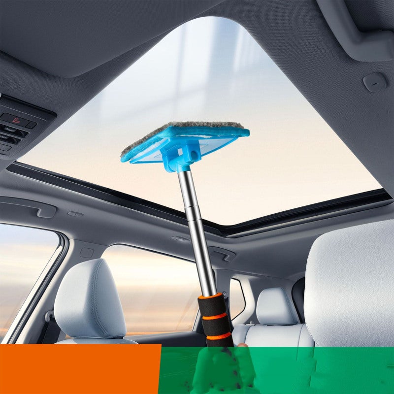 Retractable Car Windshield Cleaning Brush Microfiber Wash Tool - Aluminum Alloy Defogging Window Cleaner for Automotive Glass - Image 5