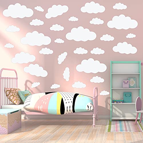 thovorrnl Big Clouds Wall Decals Removable DIY Large Vinyl Sticker Self Adhesive Wallpaper for Living Room Nursery Children Baby Kids Boys Girls Bedroom Decor Home Art Mural Dec - Image 4
