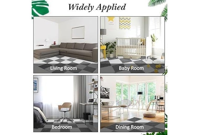 PIHARVA 12 قطعة سجادات أرضية من الفيلفيت متداخلة – بلاط فوم ناعم للأطفال في غرفة اللعب، غرفة النوم، غرفة المعيشة والمكتب – سجادات ألغاز مريحة وغير قابلة للانزلاق لتزيين المنزل، اللعب الإبداعي، والاسترخاء - Image 5