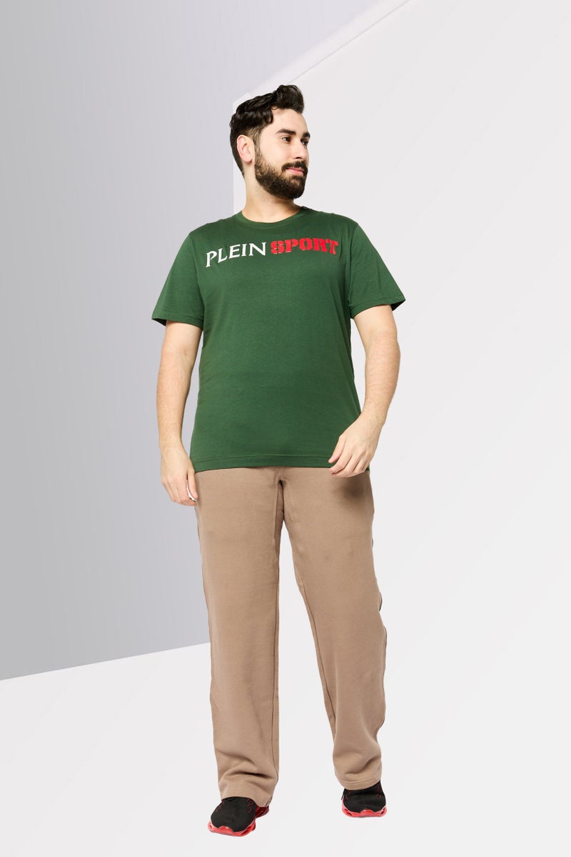 PHILIPP PLEIN Plein Sport Men Sportswear Fit Short Sleeves Outdoor T-Shirt, Dark Green - Image 2