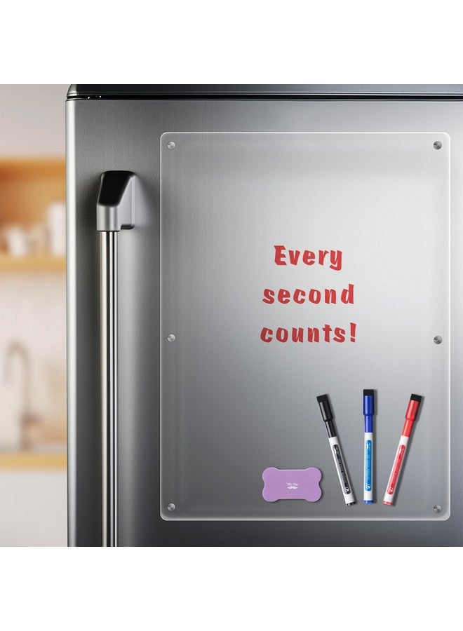 Mr. Pen - Acrylic Magnetic Dry Erase Board For Fridge, 15"X11", 3 Dry Eraser Markers, Acrylic Dry Erase Board, Acrylic Board, Clear Dry Erase Board For Fridge, Clear Magnetic Dry Erase Board For Fridge - Image 1