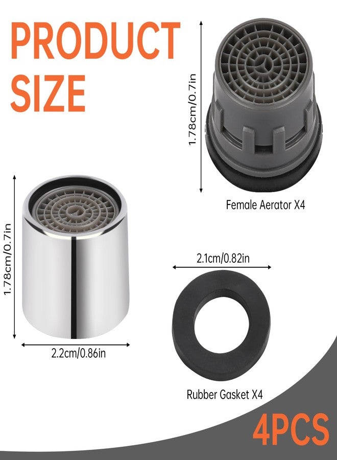 Sliverdew 4 Pcs Faucet Aerator,22mm Kitchen Sink Aerator Faucet Filter with Chrome Brass Shell 55/64 inch Female Thread Water Saving Faucet Aerator with Gasket for Bathroom - Image 4