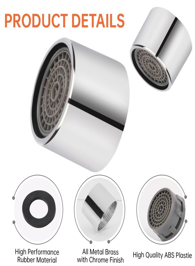 Sliverdew 4 Pcs Faucet Aerator,22mm Kitchen Sink Aerator Faucet Filter with Chrome Brass Shell 55/64 inch Female Thread Water Saving Faucet Aerator with Gasket for Bathroom - Image 2