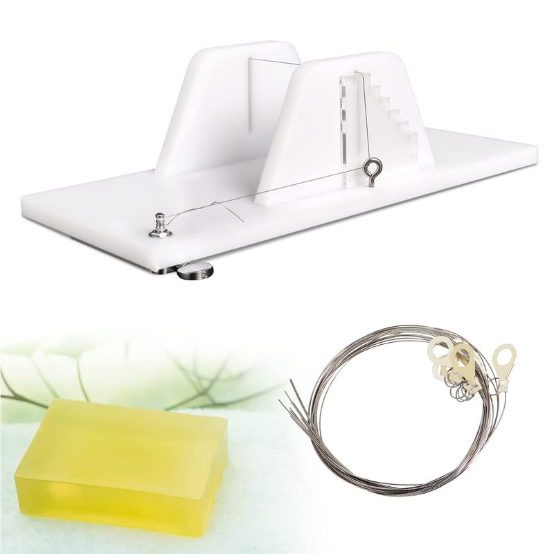 Adjustable Slab Soap Cutter Acrylic Push Soap Cutter with Single Wire DIY Handmade Soap Candles Trimming Loaf Cutting Tools Soap Making Loaf Slicer