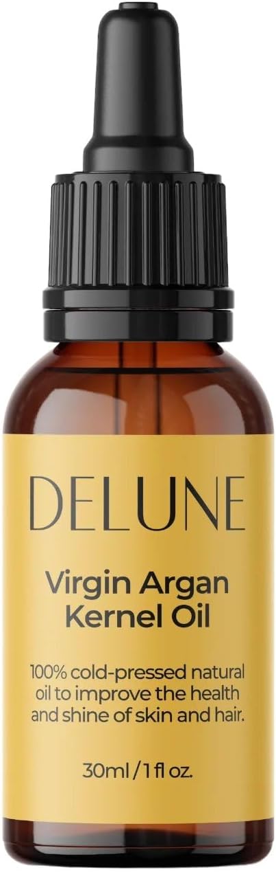 Delune Virgin Argan Kernel Oil 100 Pure for Hair Face Skin Cold Pressed Carrier Oil