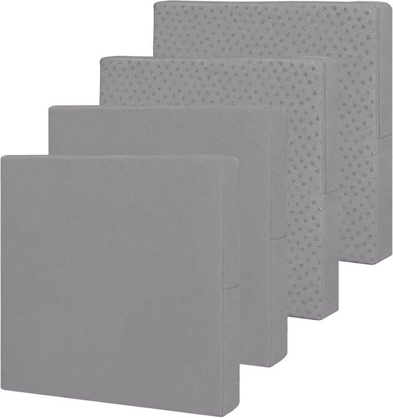Easy-Going Waterproof Patio Cushion Covers 27x25x5 inch 4 Pack Replacement Non-Slip Outdoor Seat Cushion Slipcover with Zipper. ONLY Covers. Gray - Image 1
