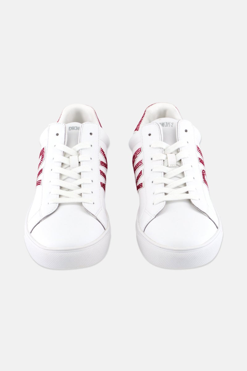 Women Abeni  Rhinestone Lace Up Casual Shoes, White