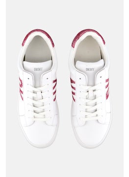DKNY Women Abeni  Rhinestone Lace Up Casual Shoes, White  - Image 1