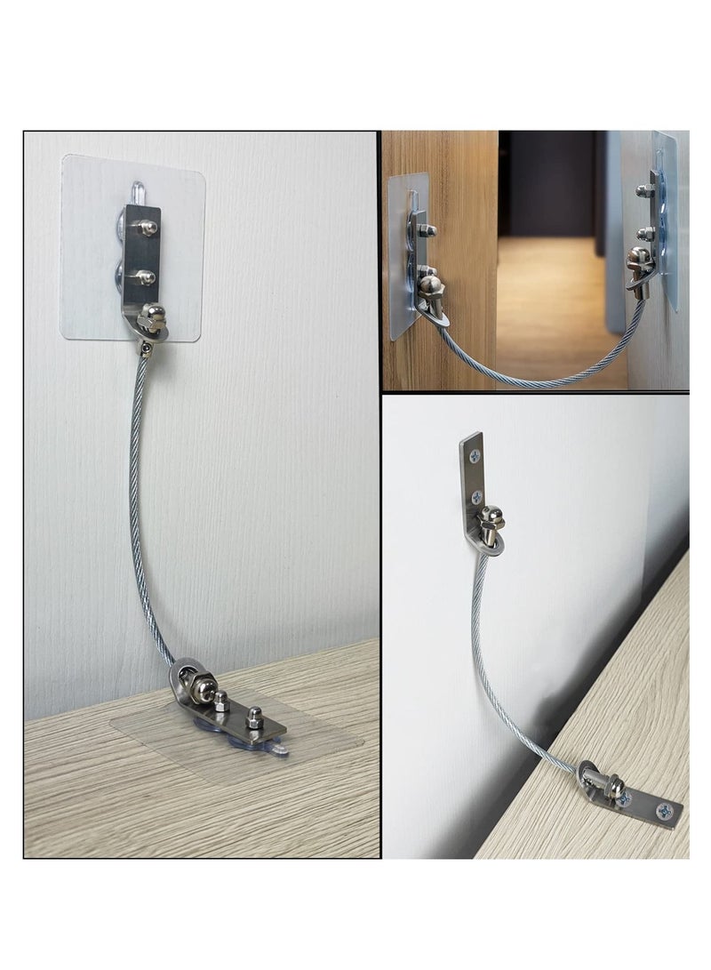 XiuWoo Upgraded Anti Tip Furniture Anchors, 2 Pack Stainless Steel Straps Wall Anchors Kit, Prevent Falling Earthquake Straps, Protect Children & Pets Safety - Image 2