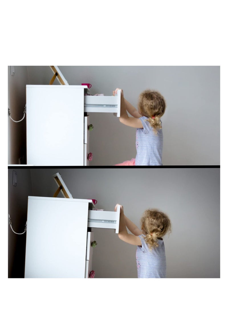 XiuWoo Upgraded Anti Tip Furniture Anchors, 2 Pack Stainless Steel Straps Wall Anchors Kit, Prevent Falling Earthquake Straps, Protect Children & Pets Safety - Image 4